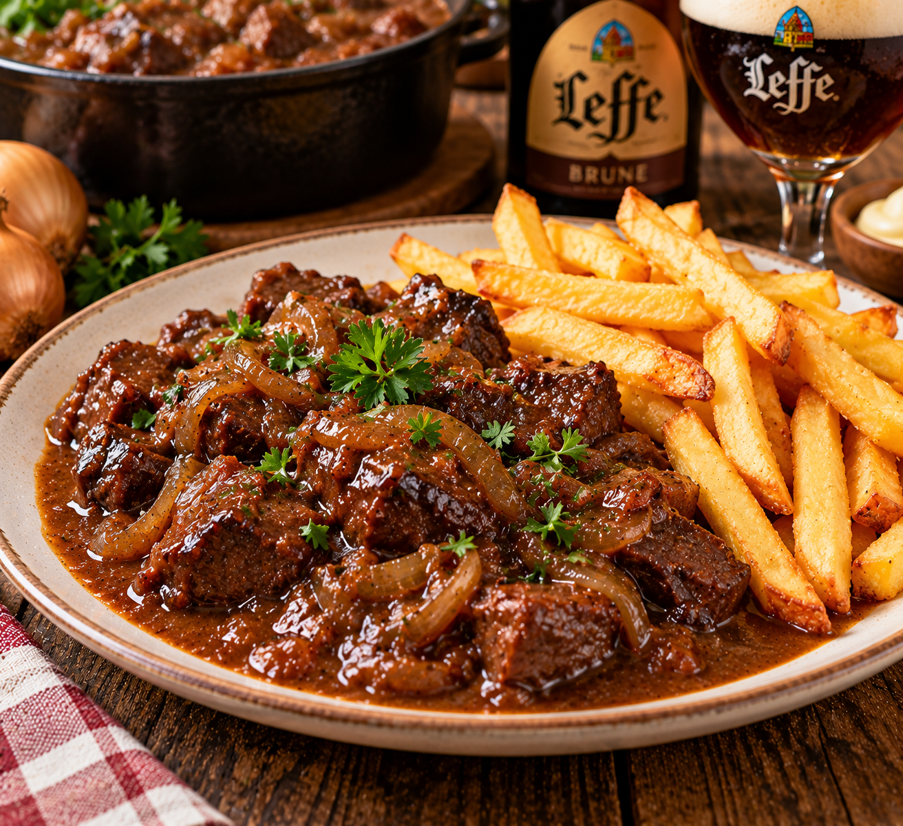 Vlaams stoofvlees met echte Belgische frieten